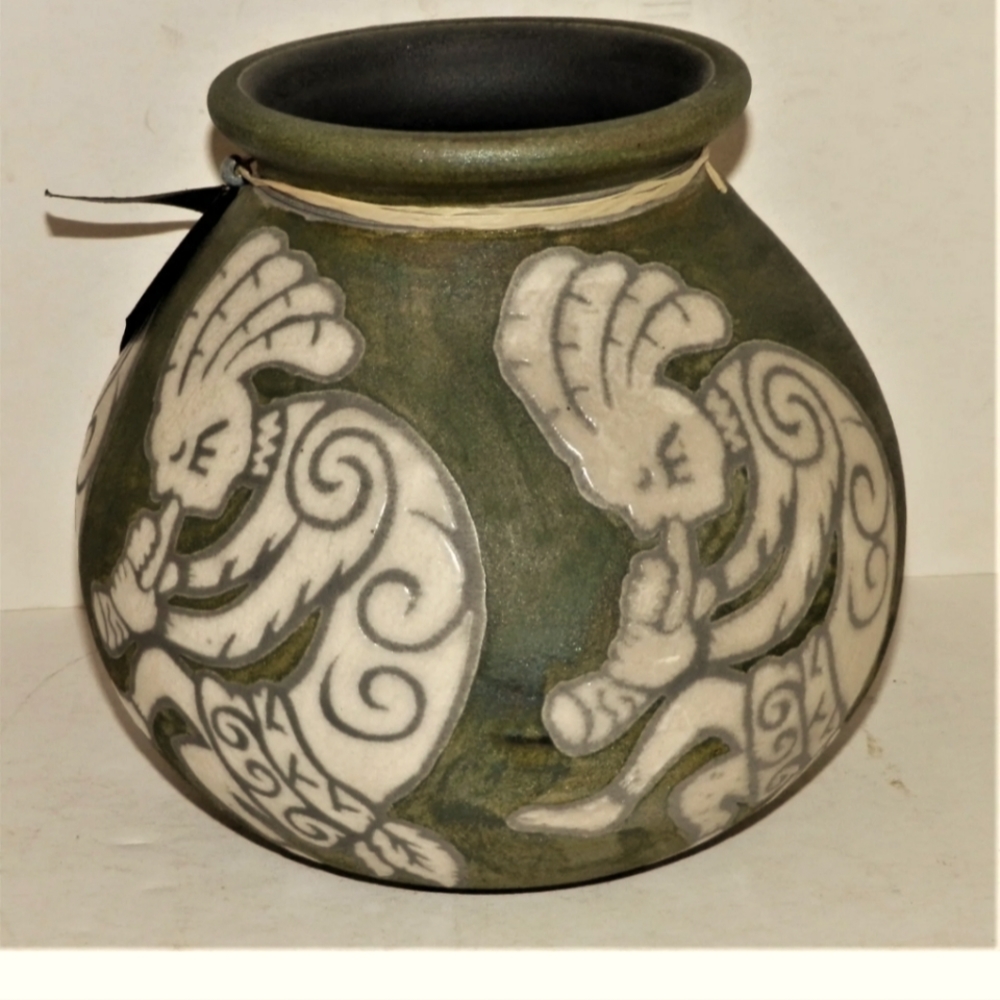 Jeremy Diller Raku pottery vase